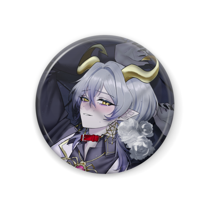 缶バッジ - 44mm 白薔薇_涙+微笑み