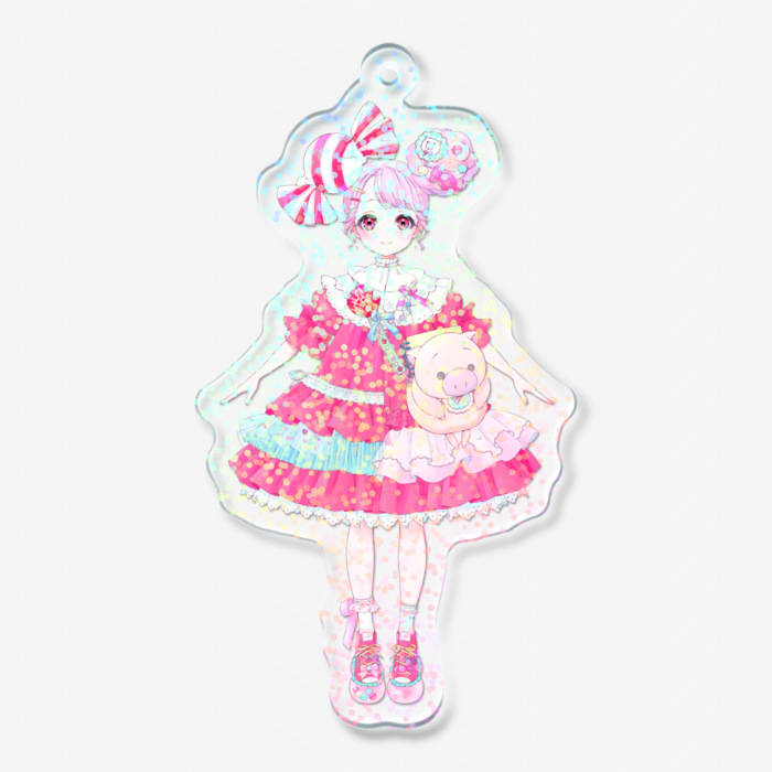 ホログラムアクリルキーホルダー - 70 × 70mm