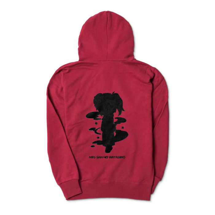 ジップパーカー - S - バーガンディ(シルエット黒)