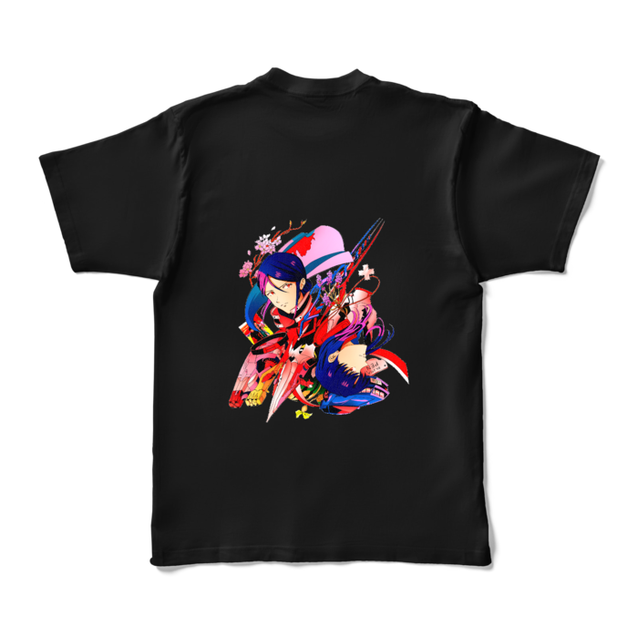 カラーTシャツ - XL - ブラック (濃色)(レトロカラー)正面ワンポイントなし背面のみ