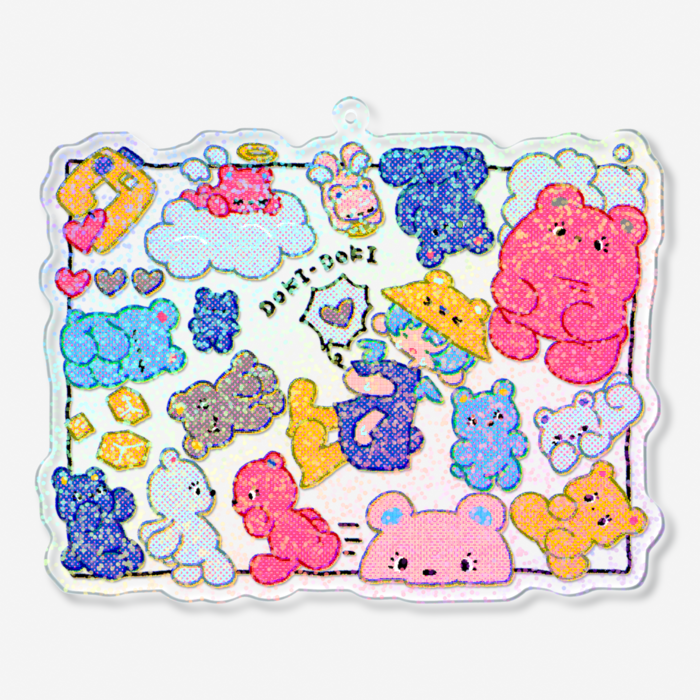 ホログラムアクリルキーホルダー - 100 × 100mm