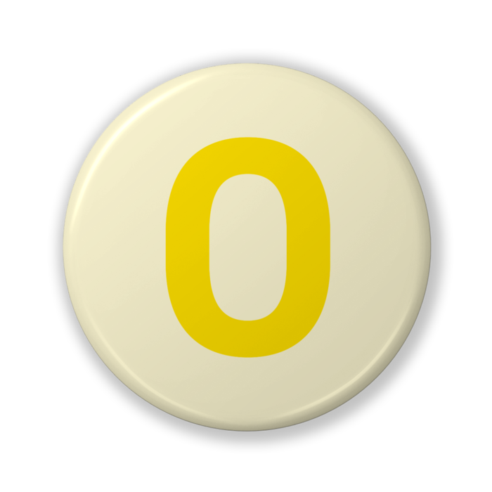 【O(オー)】〈イエロー〉缶バッジ- 32mm