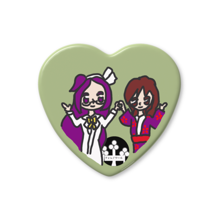 小兎姫＆理香子_ハート缶バッジ