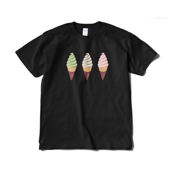 和柄ソフトTシャツ(短納期) - XL - ブラック
