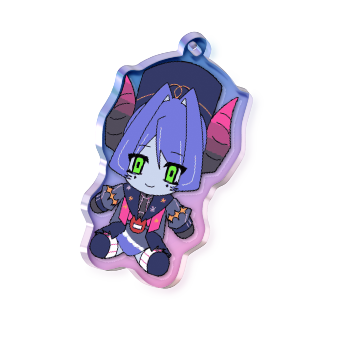 オーロラアクリルキーホルダー - 50 × 50mm