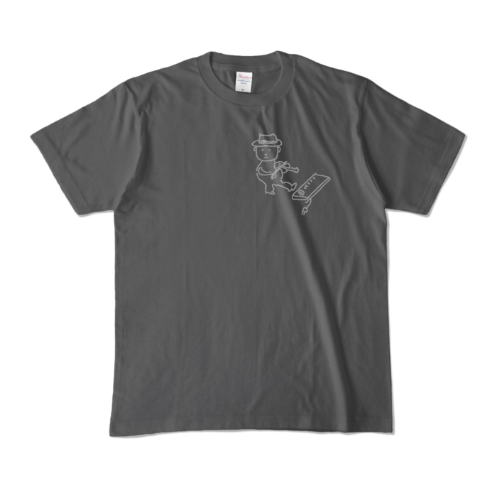 Tシャツ - M - チャコール (濃色)-キャラ小