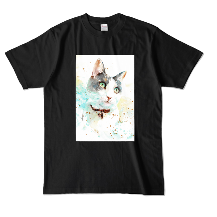 【Tシャツ猫B_黒】Lサイズ