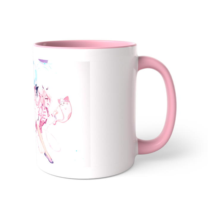 ①ピンク ツートンカラーマグカップ - 直径 8.2cm / 高さ 9.5cm