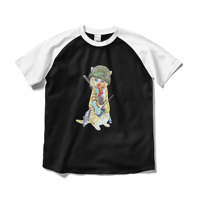 ラグランTシャツ - M - ブラック×ホワイト