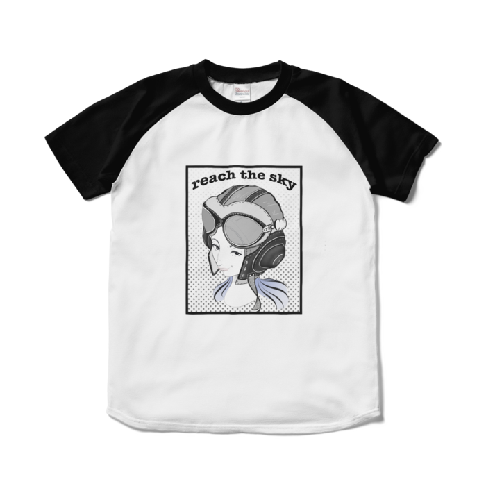 ラグランTシャツ - S - ホワイト×ブラック