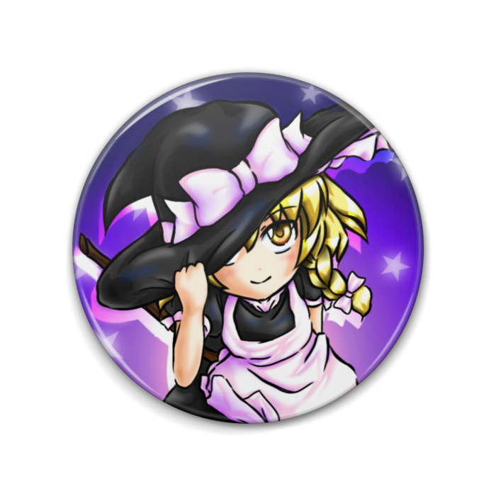 魔理沙缶バッジ - 76mm