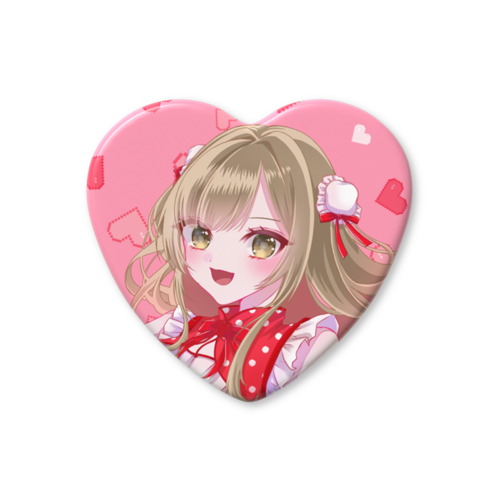 【Minq】ハート缶バッジ - 57 × 52.5mm