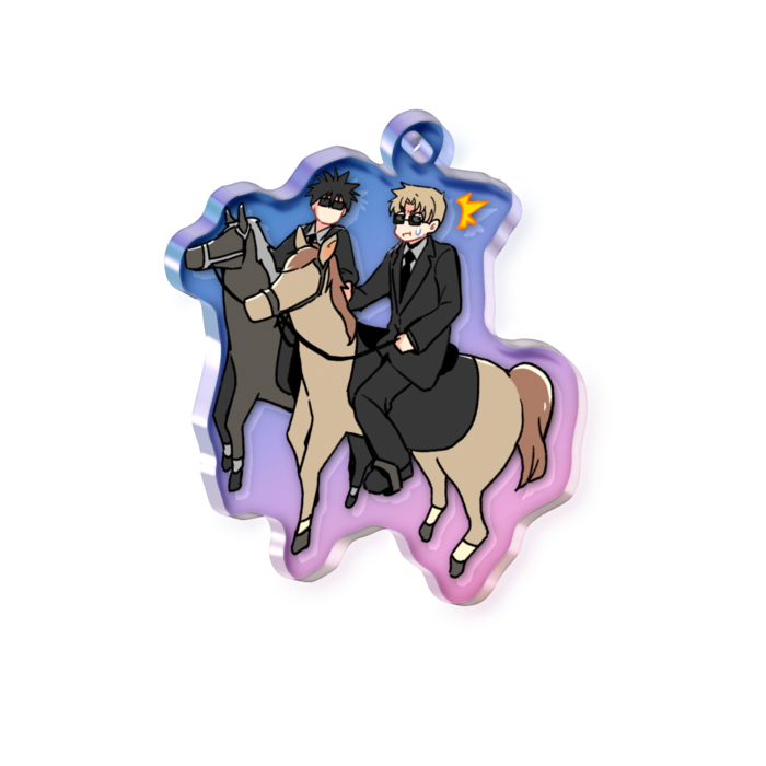 オーロラアクリルキーホルダー - 50 × 50mm