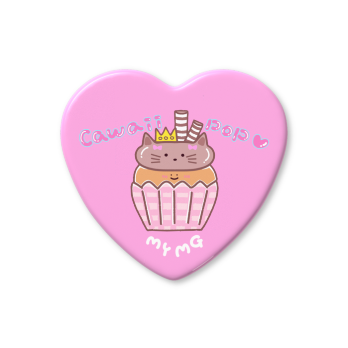 ハート缶バッジ - 57 × 52.5mm