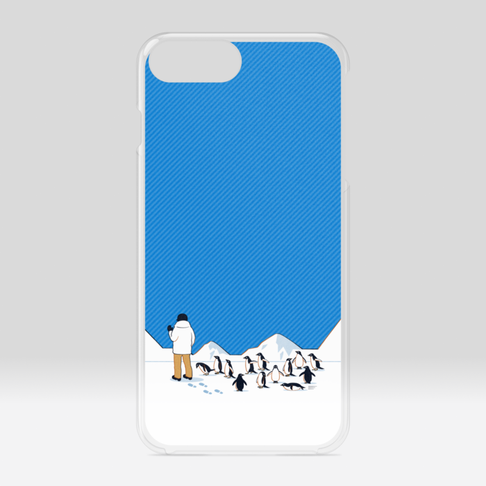クリアiPhoneケース　青色　iPhone 6Plus / 7Plus / 8Plus