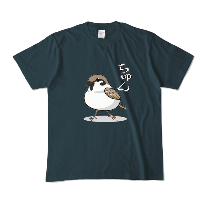 カラーTシャツ文字入り - M - デニム (濃色)(1)