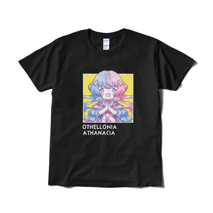 ちびキャラ「世界アタナシア」デザインTシャツ（L/ブラック）