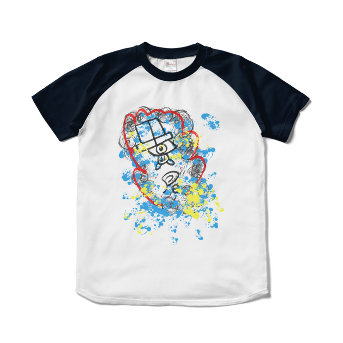 ラグランTシャツ - S - ホワイト×ネイビー