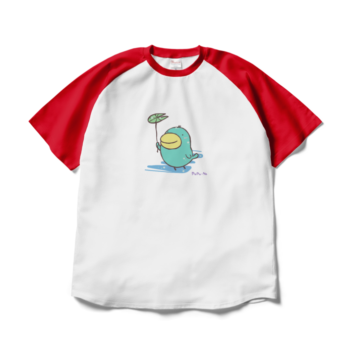 ラグランTシャツ - XL - ホワイト×レッド