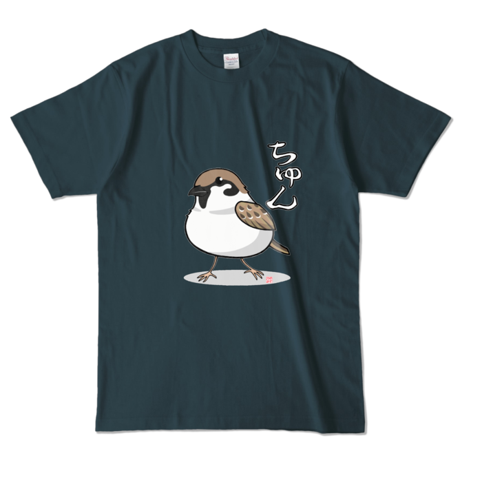 カラーTシャツ文字入り - L - デニム (濃色)(1)