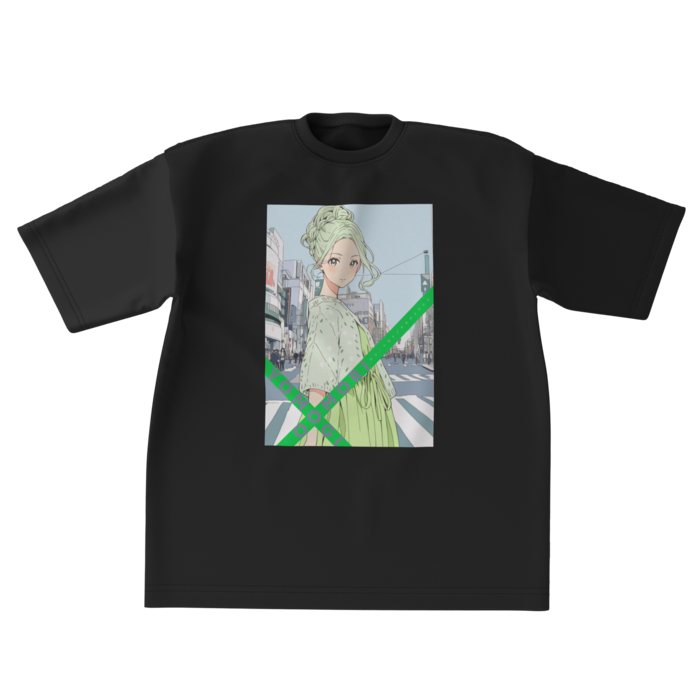 ビッグシルエットTシャツ - XL - 正面よもぎ
