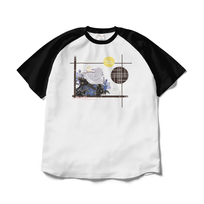 ラグランTシャツ - XL - ホワイト×ブラック