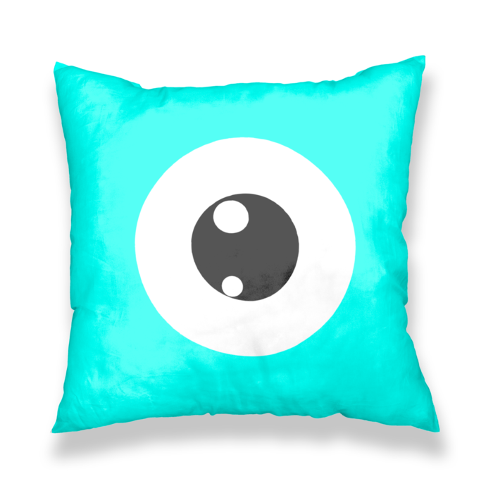 めだまクッションカバー(ライトブルー) - 450x450(mm)