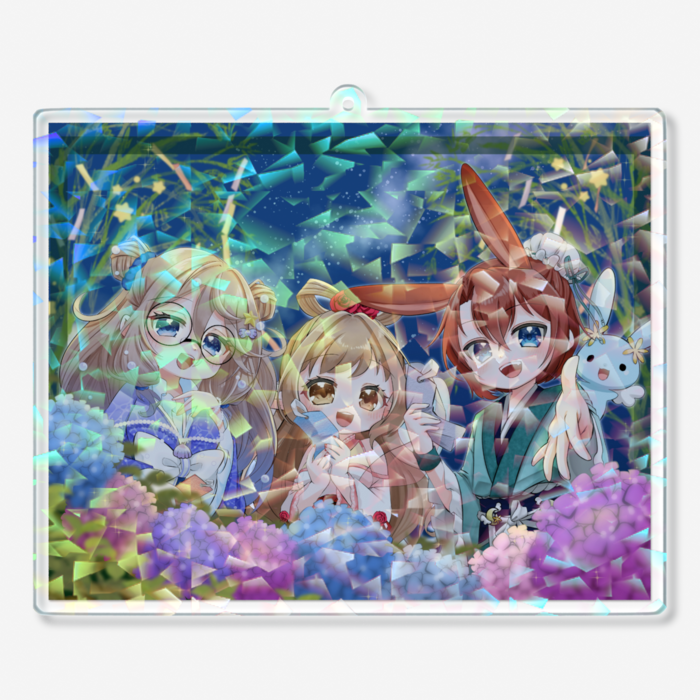 ホログラムアクリルキーホルダー - 100 × 100mm