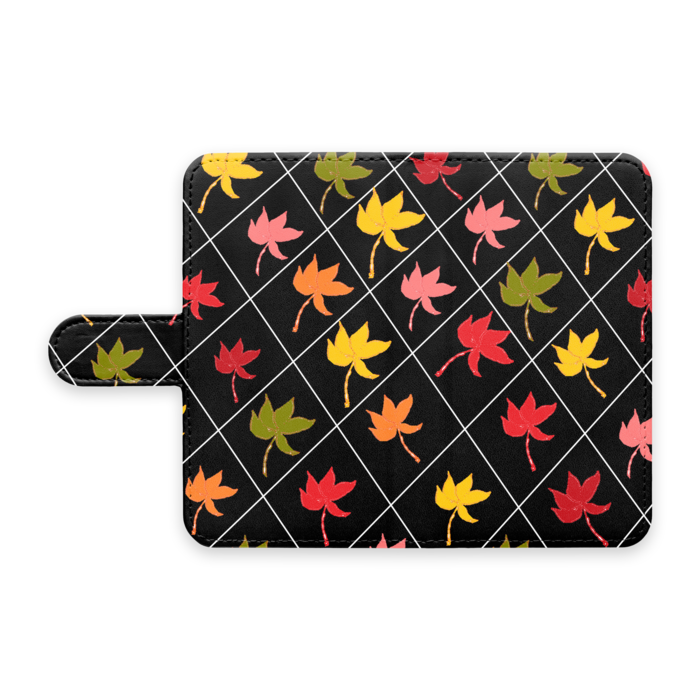 手帳型androidケース 紅葉ブラック Micchiy Booth