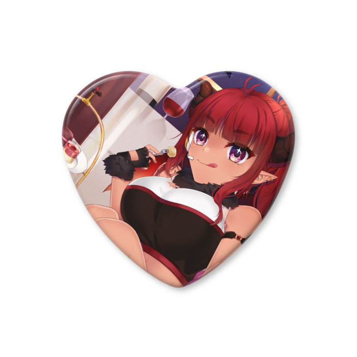 ハート缶バッジ - 57 × 52.5mm