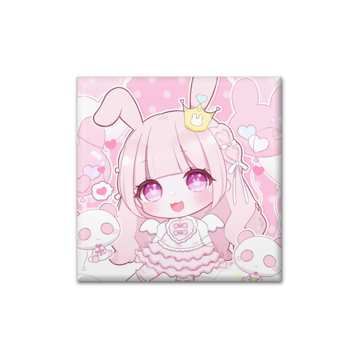 缶バッジ - 四角形40mm(ピンク)