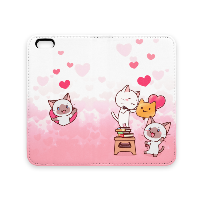 かまってシャムちゃん 手帳型iphoneケース 風船 Itina Booth