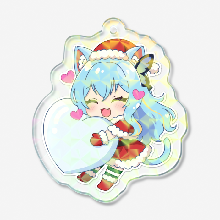 2025🎄こばる①【ぎゅ♡】ホログラムアクリルキーホルダー - 50 × 50mm