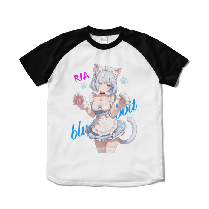 ラグランTシャツ - S - ホワイト×ブラック
