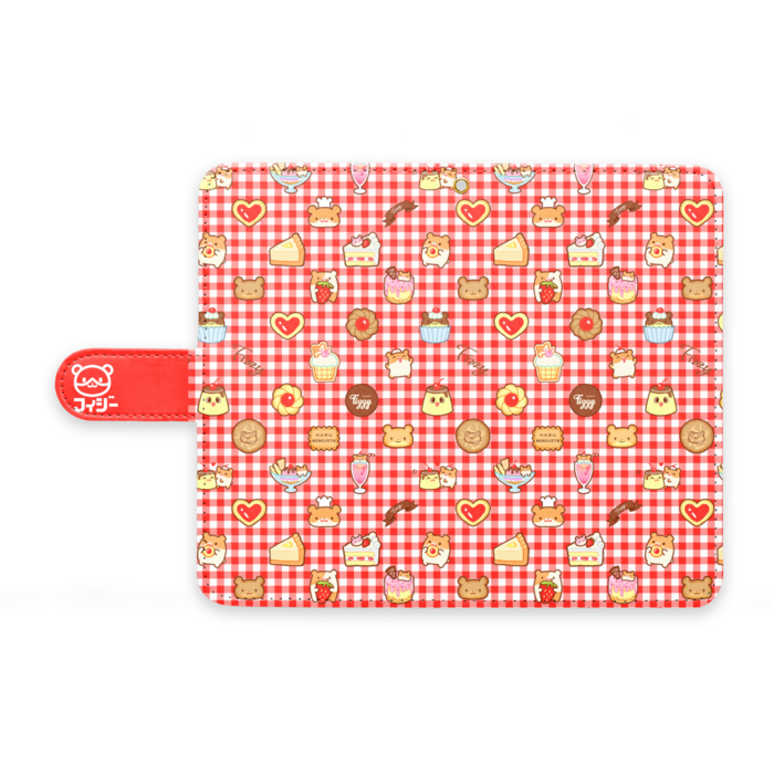 手帳型Androidケース - M - ストラップ穴 あり(赤)
