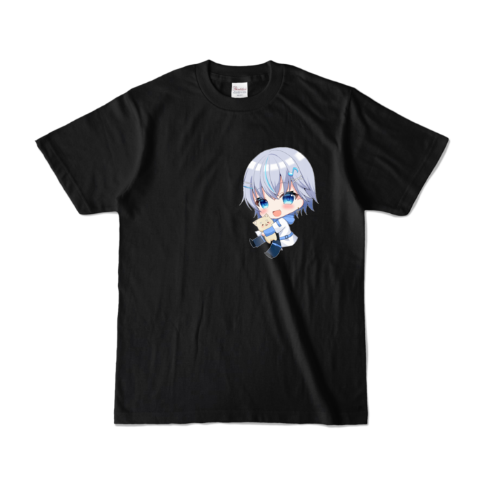 ワンポイントカラーTシャツ - S - ブラック (濃色)