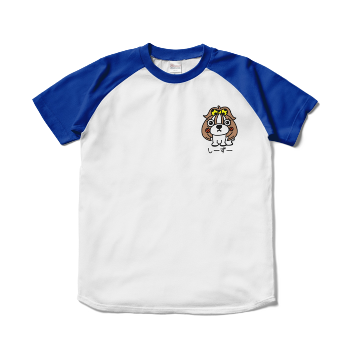 ラグランTシャツ - S - ホワイト×ロイヤルブルー