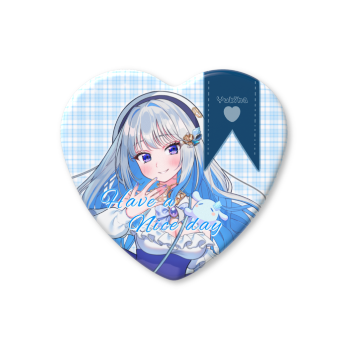 ハート缶バッジ - 57 × 52.5mm