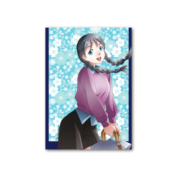 三つ編み娘カード - 縦 - 片面(3)