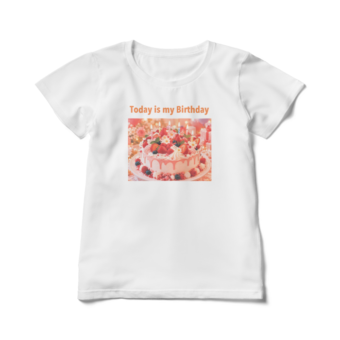 レディースTシャツ - L - 白- オレンジ文字
