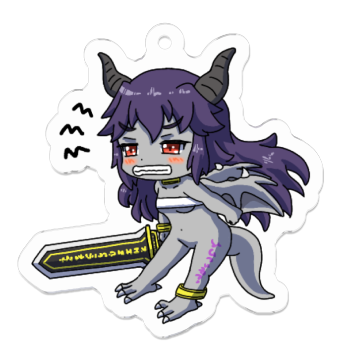 アクリルキーホルダー 線画縁取り- 50 x 50 (mm)