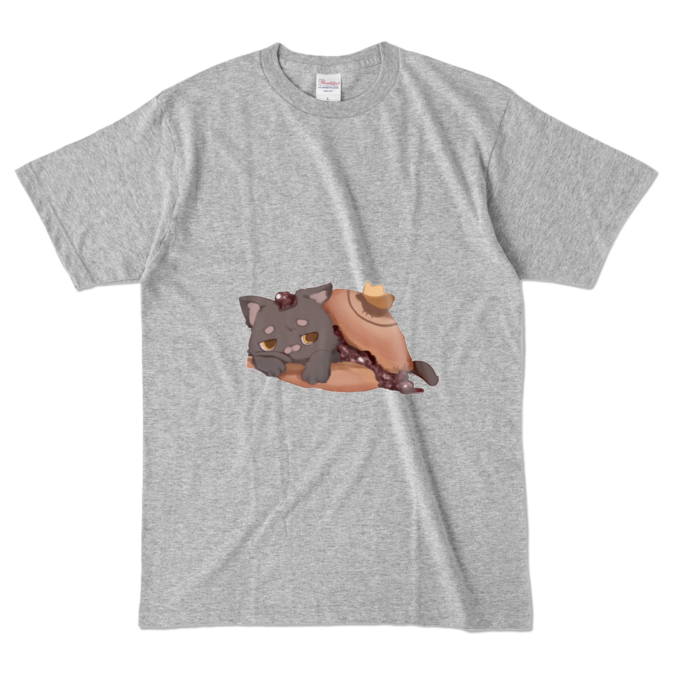 カラーTシャツ - L - 杢グレー (濃色)