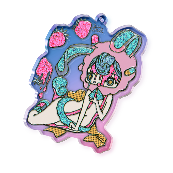 オーロラアクリルキーホルダー - 70 × 70mm