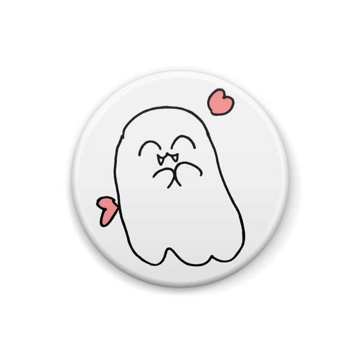 すきすきおばけ缶バッジ25mm