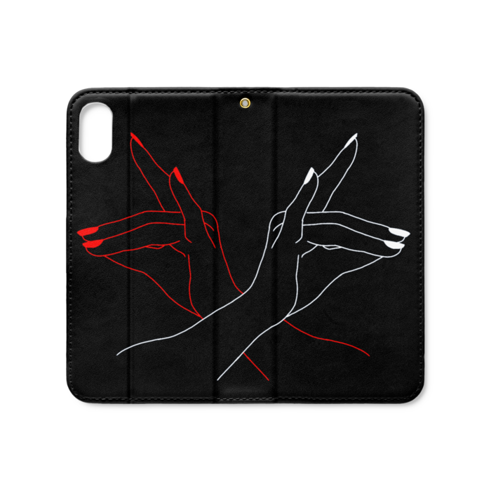 手帳型iPhoneケース（ベルトなし） - iPhone XS / X - ストラップ穴 あり