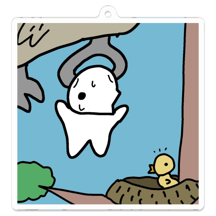 アクリルキーホルダー - 70 x 70 (mm) - 餌にしては大きすぎる