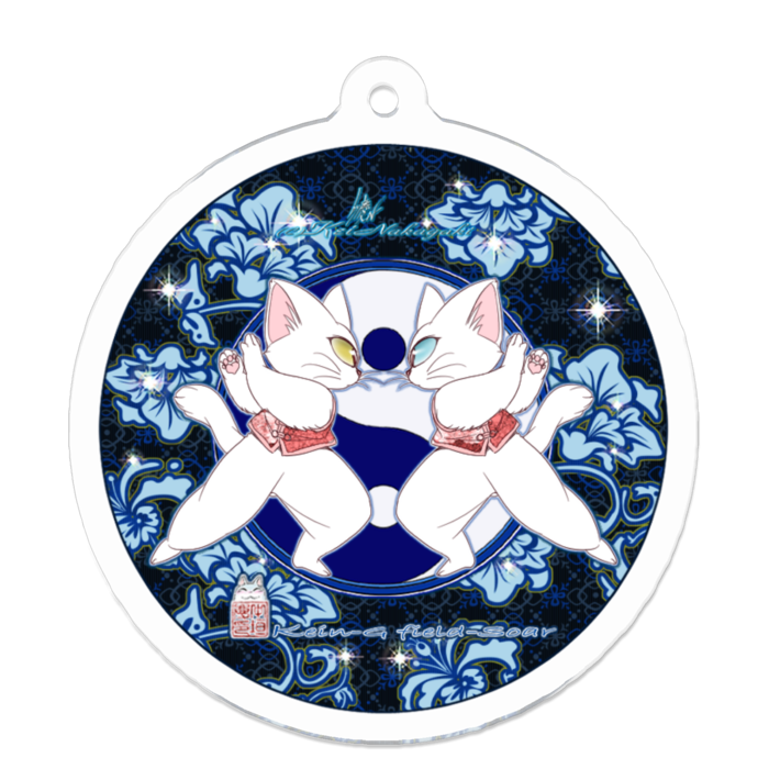 アクリルキーホルダー50mm X 50mm 藍花と猫 Kein G Field Soar Booth