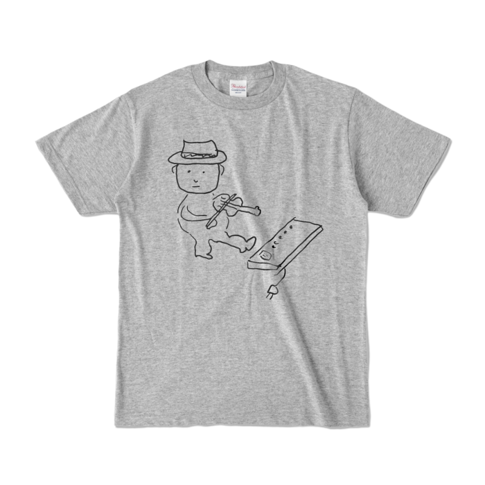 Tシャツ - S - 杢グレー (濃色)-キャラ大