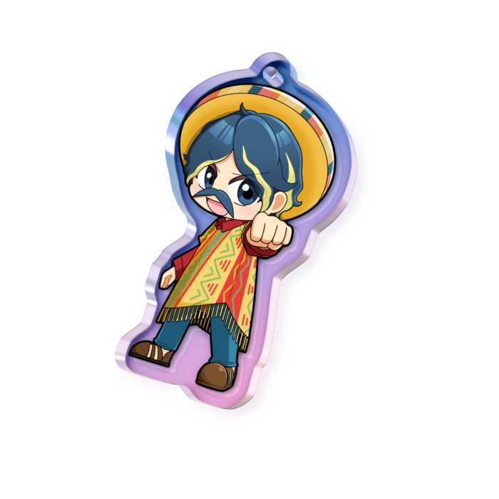 オーロラアクリルキーホルダー - 50 × 50mm