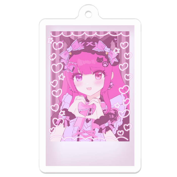 猫メイドさんアクリルキーホルダー - 50 x 50 (mm)